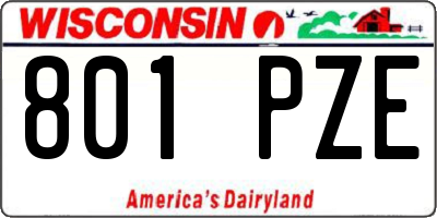 WI license plate 801PZE