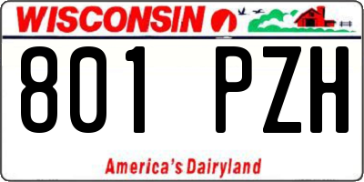 WI license plate 801PZH