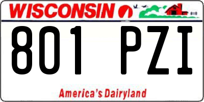 WI license plate 801PZI