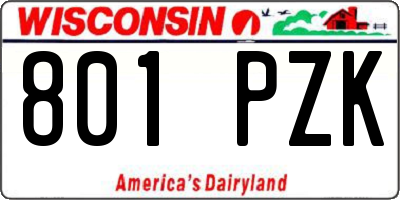 WI license plate 801PZK