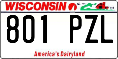 WI license plate 801PZL