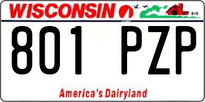 WI license plate 801PZP