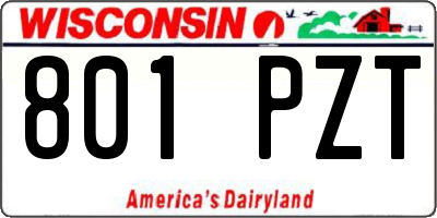 WI license plate 801PZT