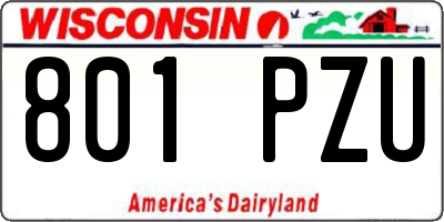 WI license plate 801PZU