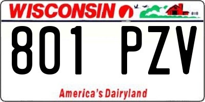 WI license plate 801PZV