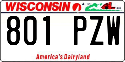 WI license plate 801PZW