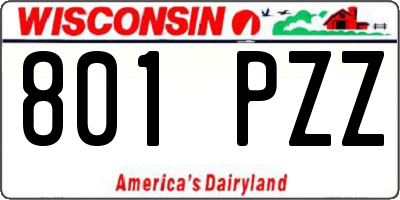 WI license plate 801PZZ