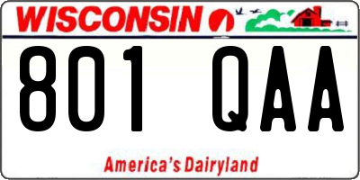 WI license plate 801QAA