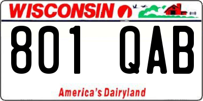 WI license plate 801QAB