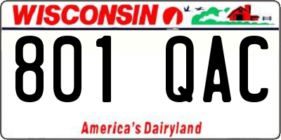WI license plate 801QAC