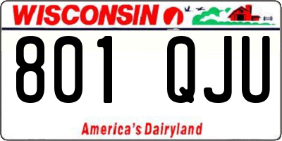 WI license plate 801QJU