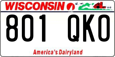 WI license plate 801QKO
