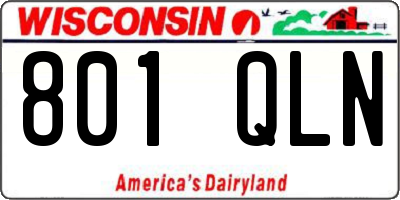 WI license plate 801QLN