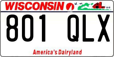 WI license plate 801QLX