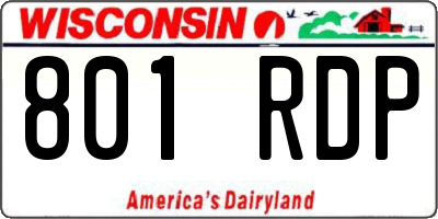 WI license plate 801RDP