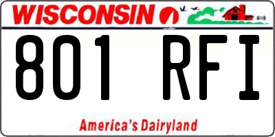 WI license plate 801RFI