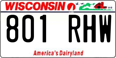 WI license plate 801RHW