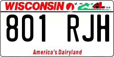 WI license plate 801RJH