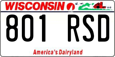 WI license plate 801RSD