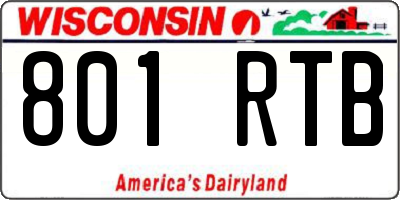 WI license plate 801RTB