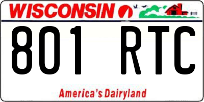 WI license plate 801RTC