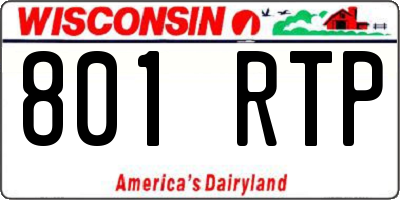 WI license plate 801RTP