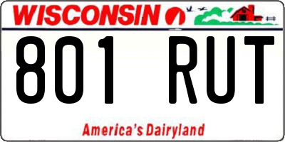 WI license plate 801RUT