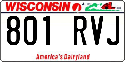 WI license plate 801RVJ