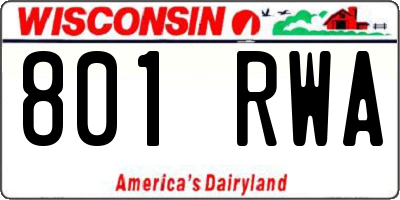 WI license plate 801RWA