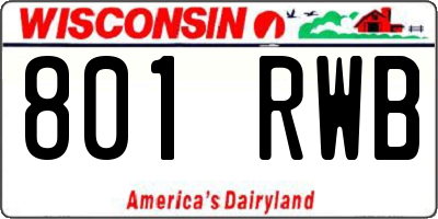 WI license plate 801RWB