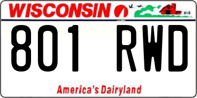 WI license plate 801RWD