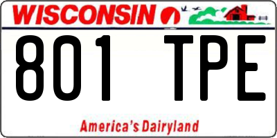 WI license plate 801TPE