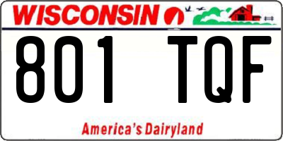 WI license plate 801TQF
