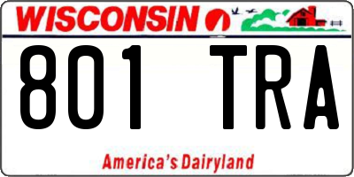 WI license plate 801TRA