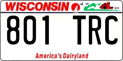 WI license plate 801TRC