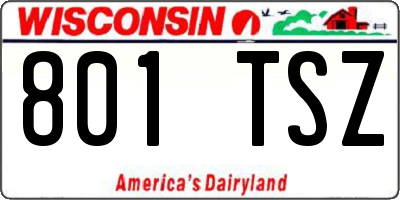 WI license plate 801TSZ