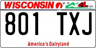 WI license plate 801TXJ