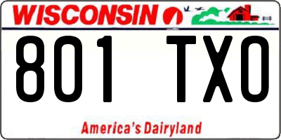 WI license plate 801TXO