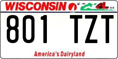 WI license plate 801TZT