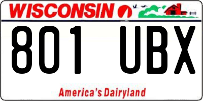 WI license plate 801UBX