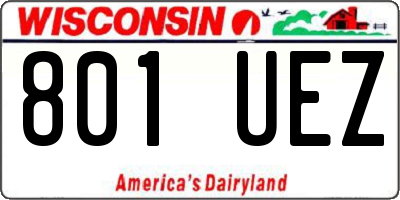 WI license plate 801UEZ