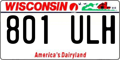WI license plate 801ULH