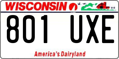 WI license plate 801UXE