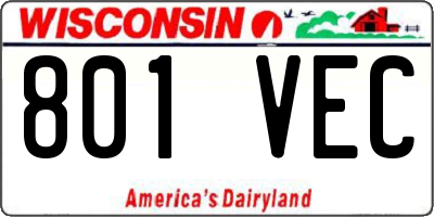 WI license plate 801VEC