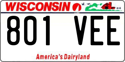 WI license plate 801VEE