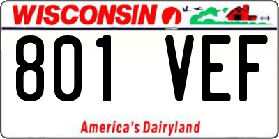 WI license plate 801VEF