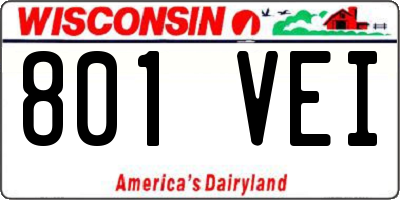 WI license plate 801VEI