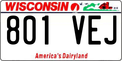 WI license plate 801VEJ