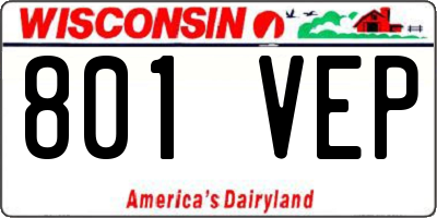 WI license plate 801VEP