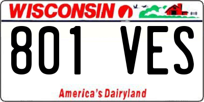 WI license plate 801VES